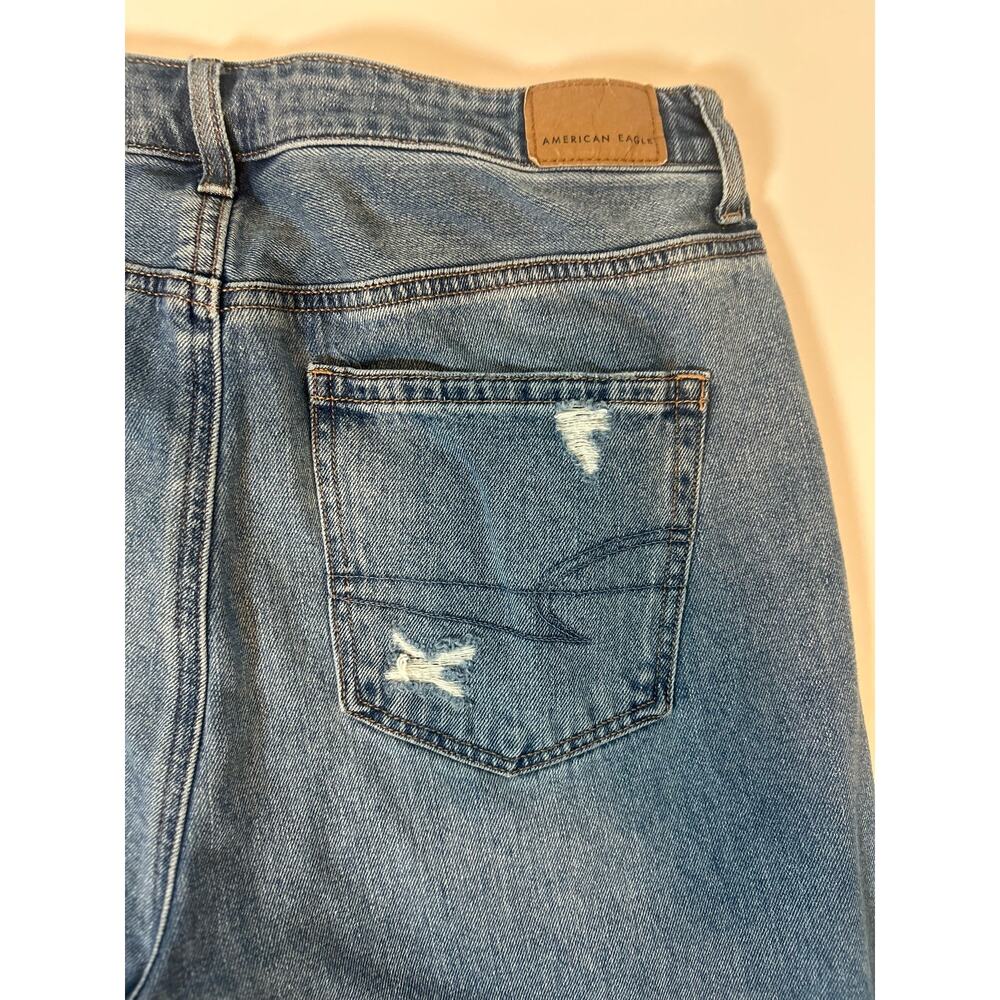 American Eagle MOM Jean Size 10 Regular Distressed Holes Soft Women's